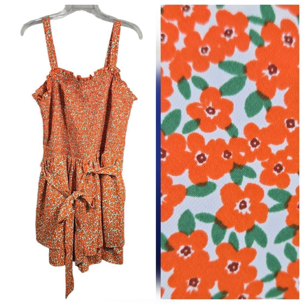 Cato Orange Floral Romper